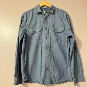 Carhartt  Men's 100139 Buttondown Shirt Blue Denim Size L